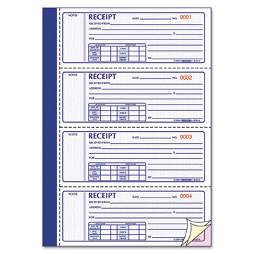 Rediform® Money Receipt Book, Three-part Carbonless, 7 X 2.75, 4-page, 100 Forms freeshipping - TVN Wholesale